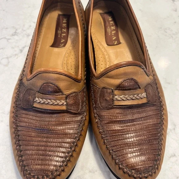 Men’s Mezlan Genuine Lizard Loafers. Size 9.5. - Picture 5 of 8
